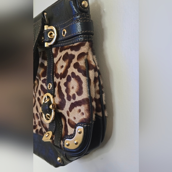 Rafe New York Leopard Print Buckle Leather Shoulder Bag - Picture 2 of 7